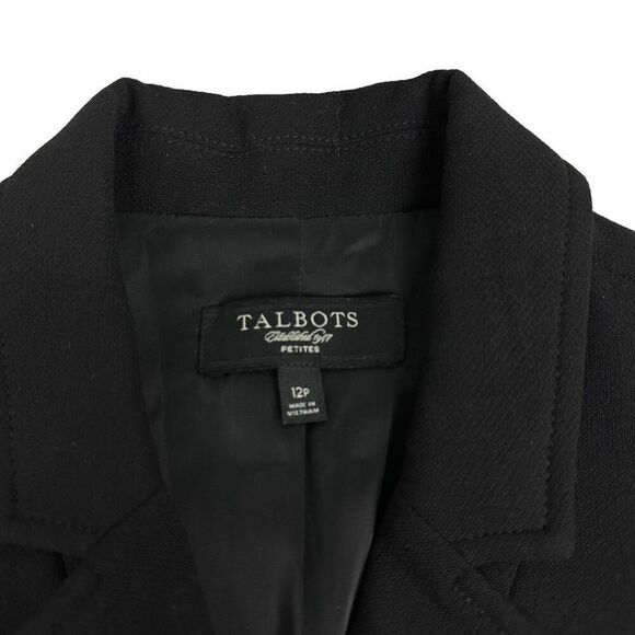 Talbots Black Wool Blazer Jacket size 12P - Picture 4 of 10